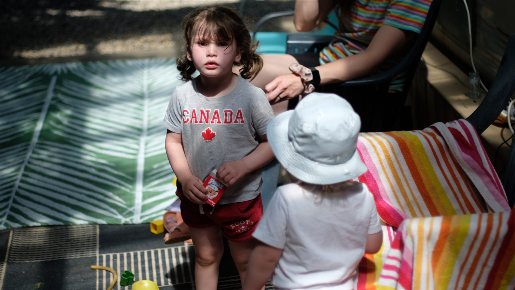 A child in a Canada shirt